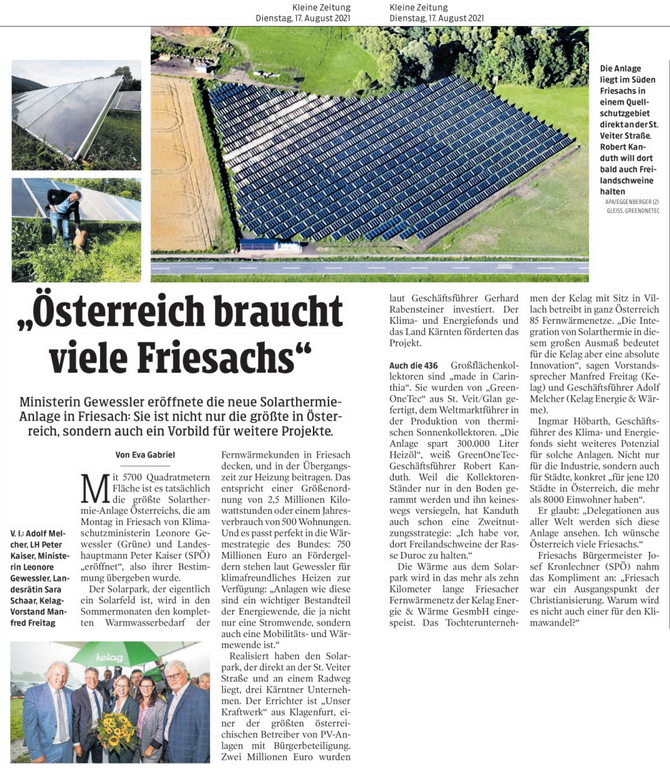 Bericht Eröffnung Friesach Kleine Zeitung